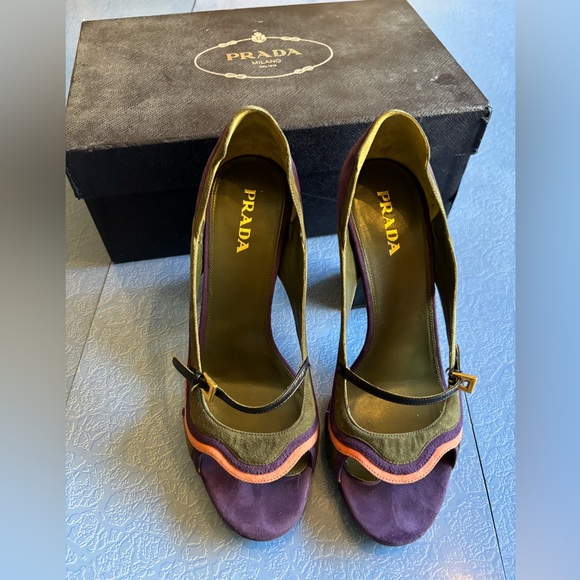 Prada Fairies suede high heels shoes size 40 - Picture 1 of 12